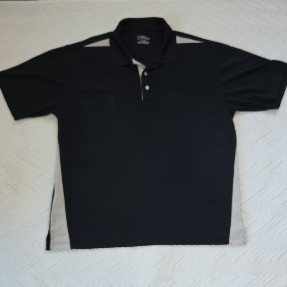 PGA Tour Black and Gray Polo Shirt